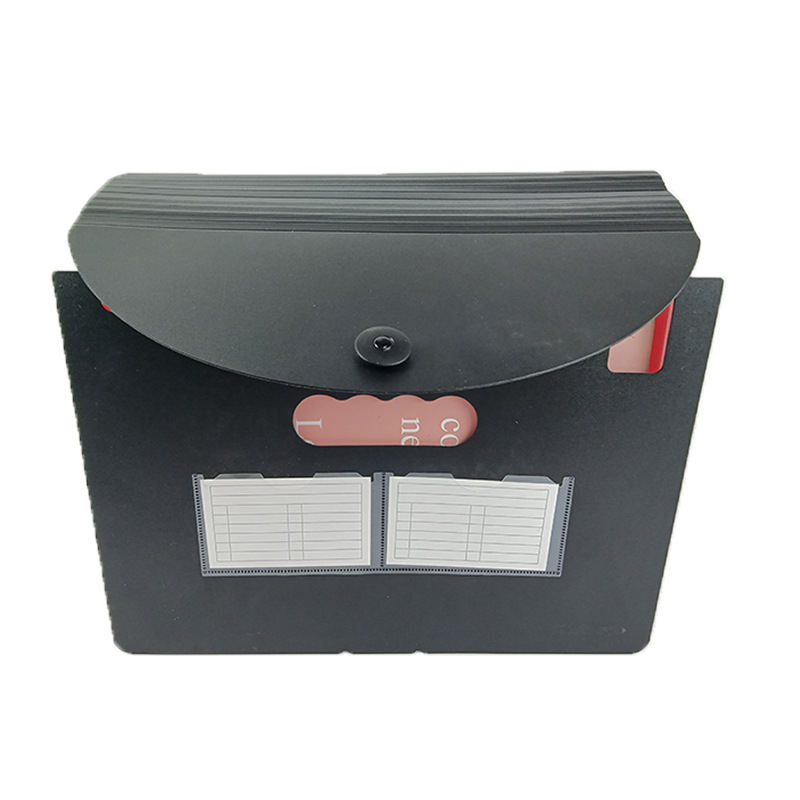 Mapă acordeon A4 cu 12/24 compartimente, fără capac, multistrat, plastic PP, organizator de birou