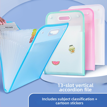 A4 portabil dosar de fișiere cu design desen animat, organizator cu mai multe compartimente, capacitate mare pentru documente ale elevilor și lucrări de test