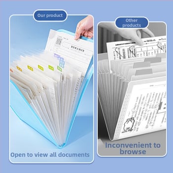 A4 portabil dosar de fișiere cu design desen animat, organizator cu mai multe compartimente, capacitate mare pentru documente ale elevilor și lucrări de test