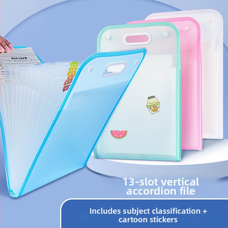 A4 portabil dosar de fișiere cu design desen animat, organizator cu mai multe compartimente, capacitate mare pentru documente ale elevilor și lucrări de test