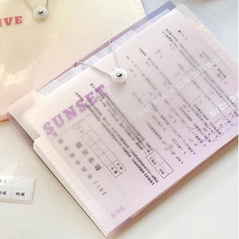 Wen Gu dosar cu gradient de culoare pentru foi de test – A4, 8 compartimente, din plastic