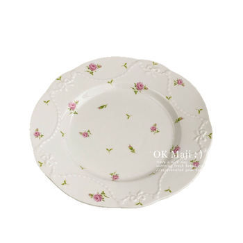 Farfurie ceramică pentru desert, rotundă și elegantă, pentru mic dejun și gustări