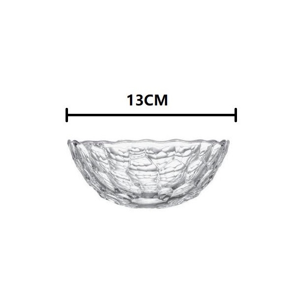 Platou de fructe din sticlă transparentă, cu model Water Cube