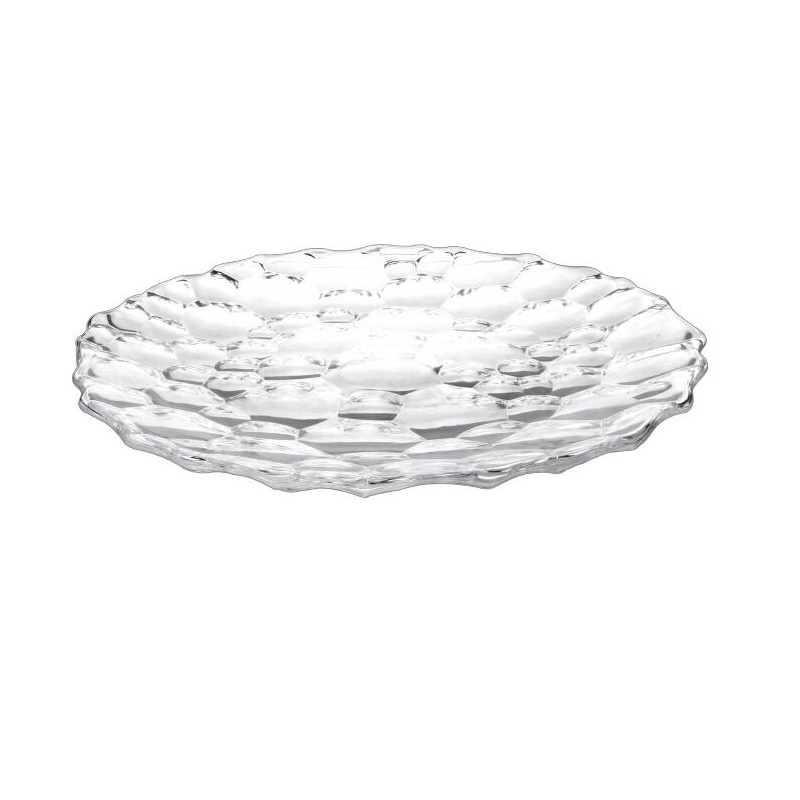 Platou de fructe din sticlă transparentă, cu model Water Cube