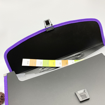 Dosar A4 cu margini colorate, organizator acordeon cu 13 compartimente, capacitate mare pentru documente și birou
