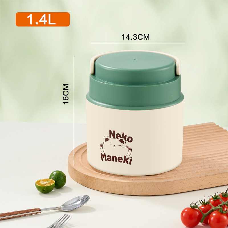 Cutie termoizolantă pentru prânz din oțel inoxidabil 304, design colorat cu desene animate, ideală pentru angajați și elevi.