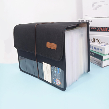 Fișier acordeon cu 25 compartimente, organizator multi-strat pentru documente A4, sacoșă de depozitare din pânză