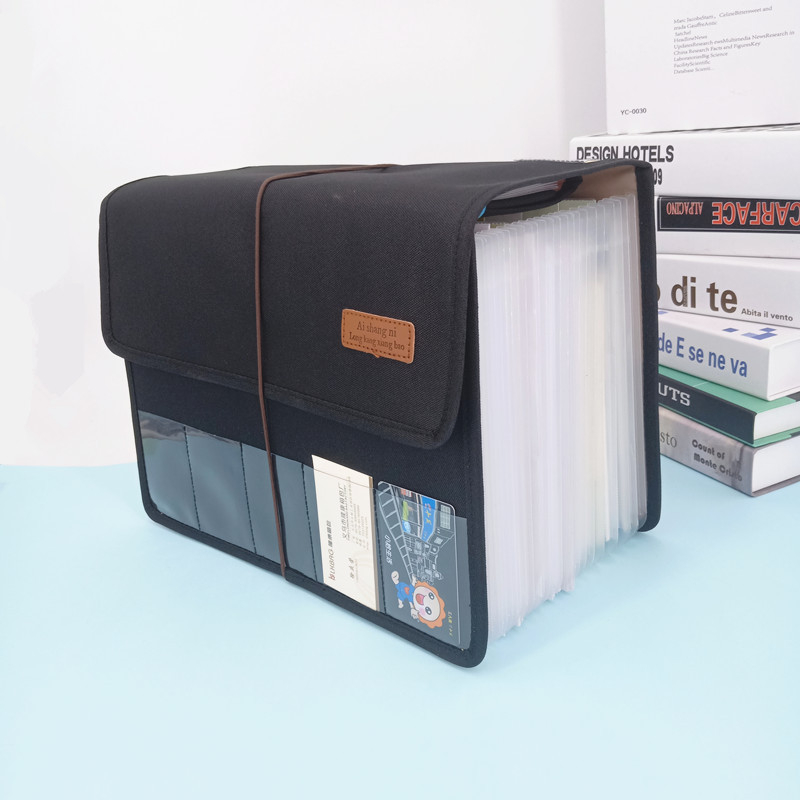 Fișier acordeon cu 25 compartimente, organizator multi-strat pentru documente A4, sacoșă de depozitare din pânză