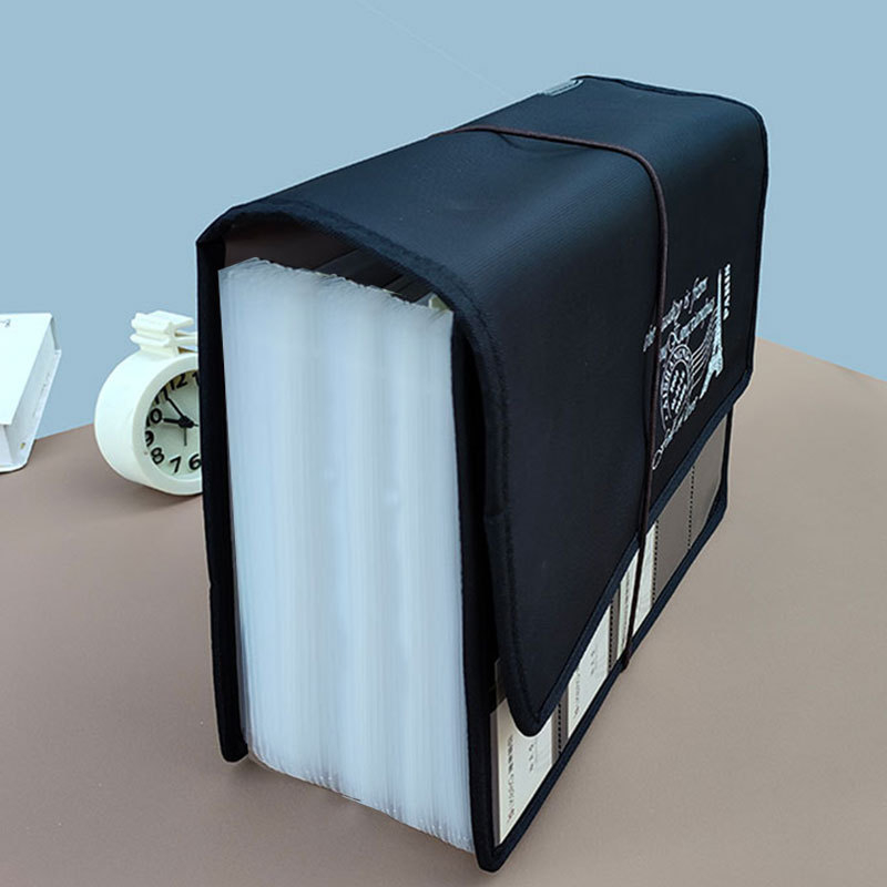 Fișier acordeon cu 25 compartimente, organizator multi-strat pentru documente A4, sacoșă de depozitare din pânză