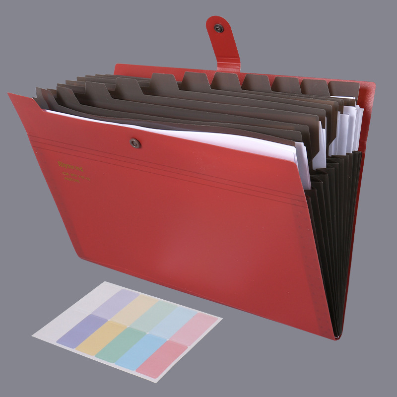 Organizator acordeon pentru birou, PP gros, cu 5/8/12 compartimente, depozitare facturi, potrivit pentru studenți și profesioniști