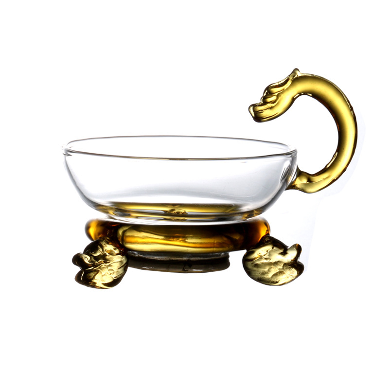 Filtru de ceai din sticlă borosilicat, transparent și îngroșat, set Gongfu de ceai cu raft pentru ceai, densitate mare