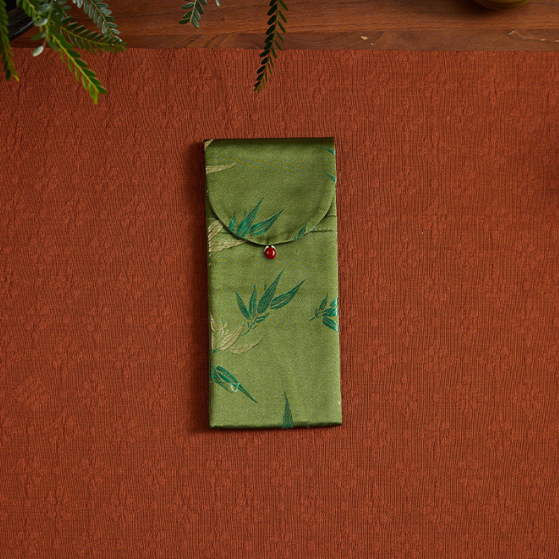 Accesorii pentru ceremonia Gongfu a ceaiului, în stil chinezesc, cu sac textil de depozitare, foarfece de ceai și Clești de ceai, set de șase piese