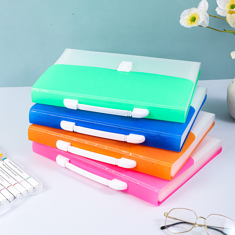 Organizator portabil de tip acordeon A4, 13 compartimente pentru documente