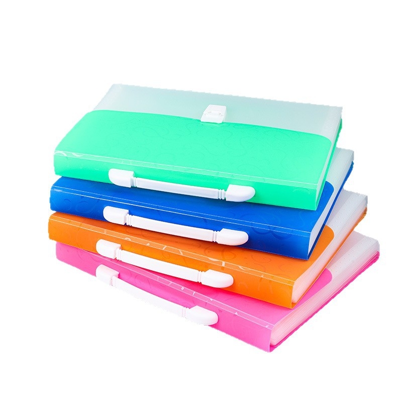 Organizator portabil de tip acordeon A4, 13 compartimente pentru documente
