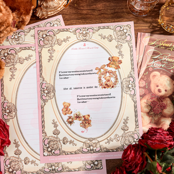 Set de hârtie și plicuri Mr. Paper cu ilustrație drăguță de ursuleț – pentru elevi
