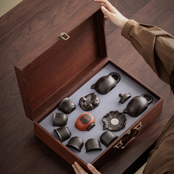 Set Kung Fu de ceai din lut purpuriu, ceainic și cești ceramice – cadou pentru casă și birou