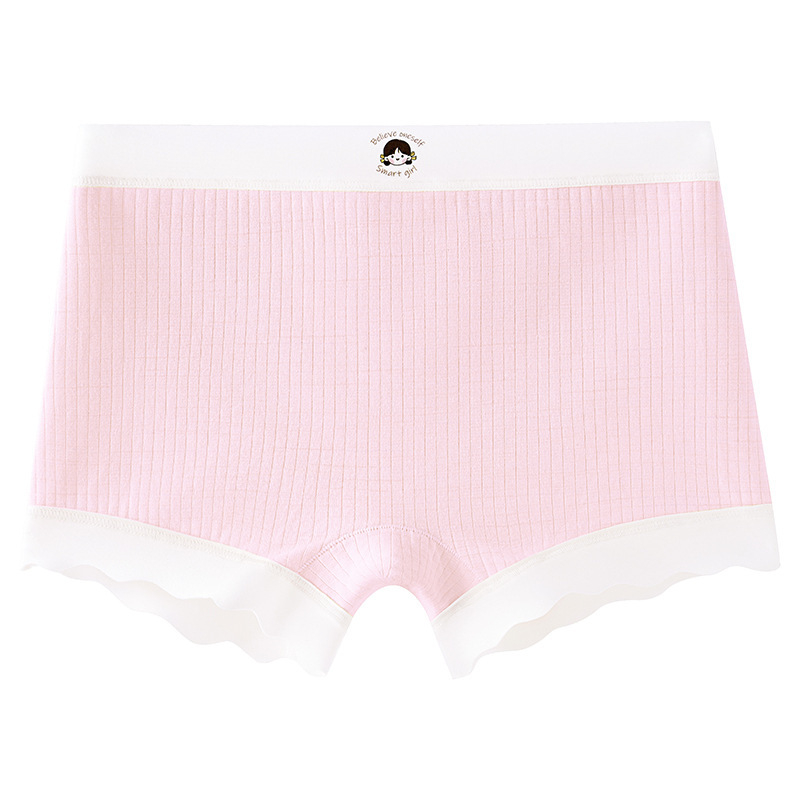 Lányoknak szóló pamut boxer short, középmagas derék, antibakteriális bevonattal, fejlesztési időszakhoz, minden évszakban