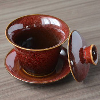 Vas ceramic cu capac pentru uz casnic, stil chinezesc vintage, ușor la atingere, dintr-o singură piesă