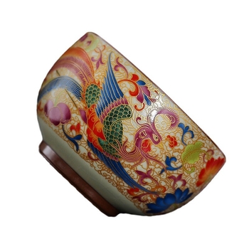 Set ceai Dragon și Phoenix, porțelan Ru kiln, cești elegante, cadou de nuntă