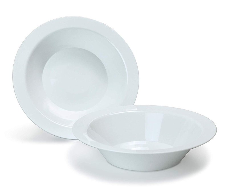 Boluri de unică folosință de 5 inch, cu margine aurie – pentru desert, înghețată, supă și orez, din plastic dur, set de 8 buc.