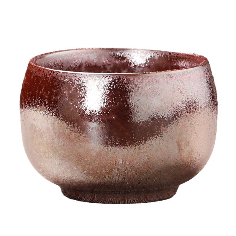 Ceașcă de ceai din ceramică brută, ceașcă unică, bol mare de ceai, stil Jian