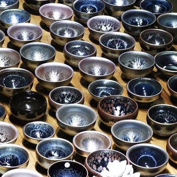 Ceșuță de ceai Jianzhan cu glazură de cuptor, ceramic Gongfu pentru degustare ceai, mică, individuală