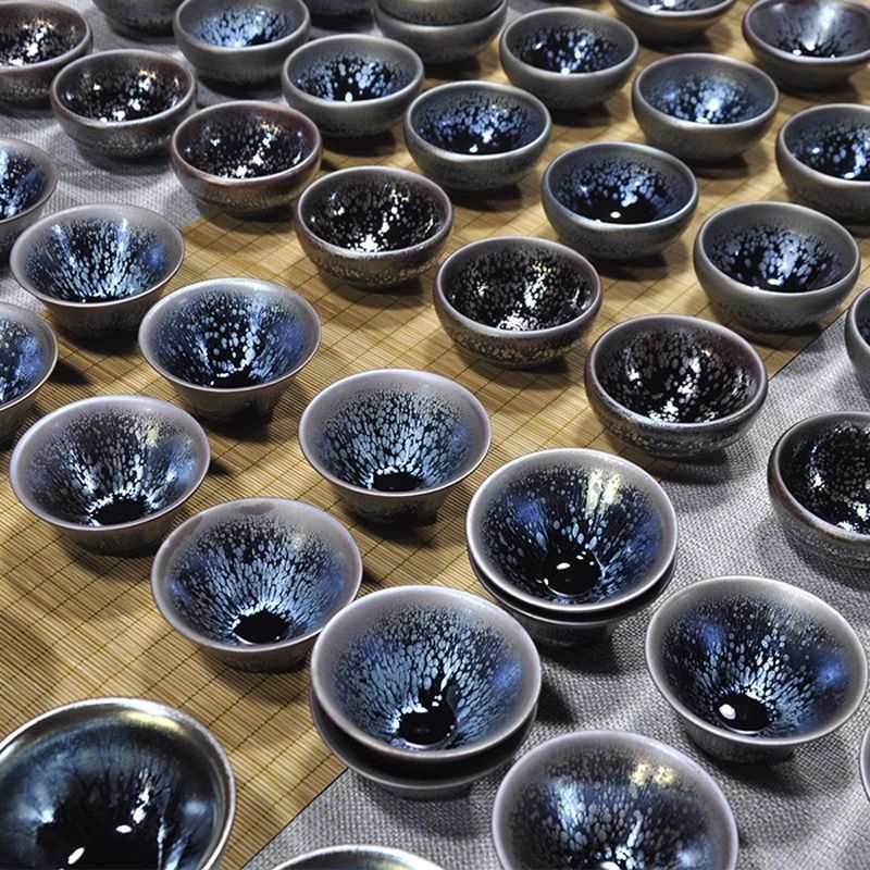 Ceșuță de ceai Jianzhan cu glazură de cuptor, ceramic Gongfu pentru degustare ceai, mică, individuală
