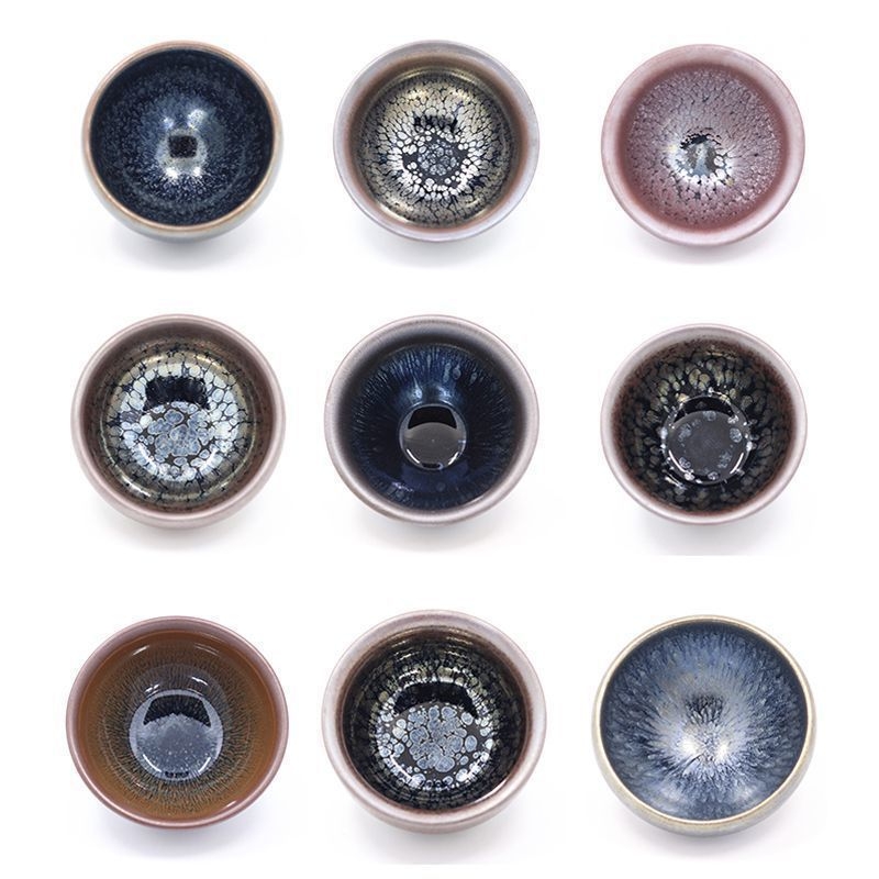 Ceșuță de ceai Jianzhan cu glazură de cuptor, ceramic Gongfu pentru degustare ceai, mică, individuală