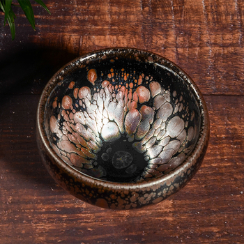 Ceșă Jianyang Oil-Drop Jianzhan Personală, realizată manual, glazură Sakura, ceramică pentru ceai