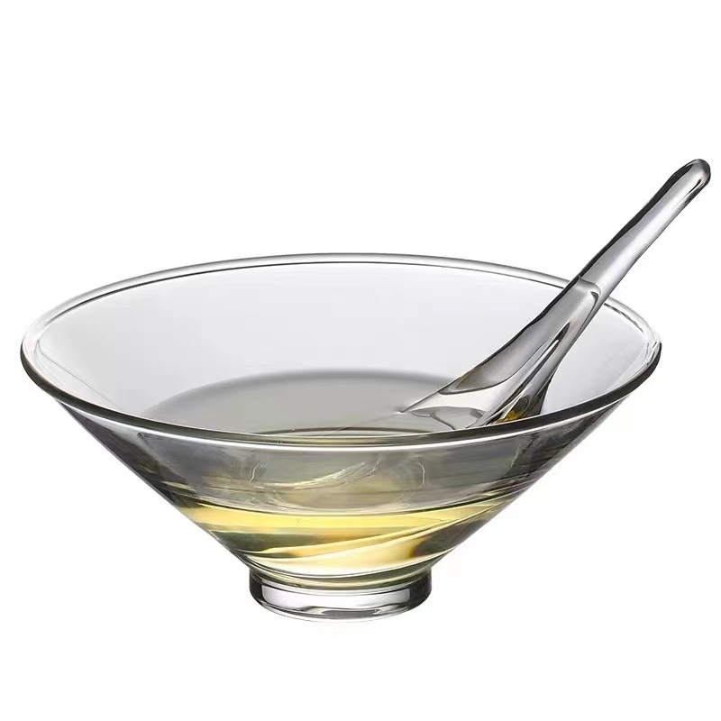 Bol de ceai din sticlă rezistentă la temperaturi înalte, cu design petale, vas de servire versatil pentru ceai, salată de fructe și înghețată