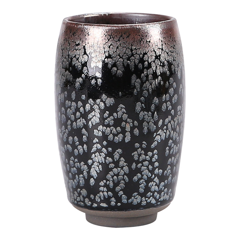 Set de ceai Jianzhan pentru uz casnic, cești Tianmu mari, ceramică cu glazură de cuptor, stil modern minimalist