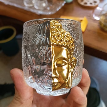 Ceșuță de ceai, stil japonez, din sticlă cristalină, design Zen, pentru uz casnic.