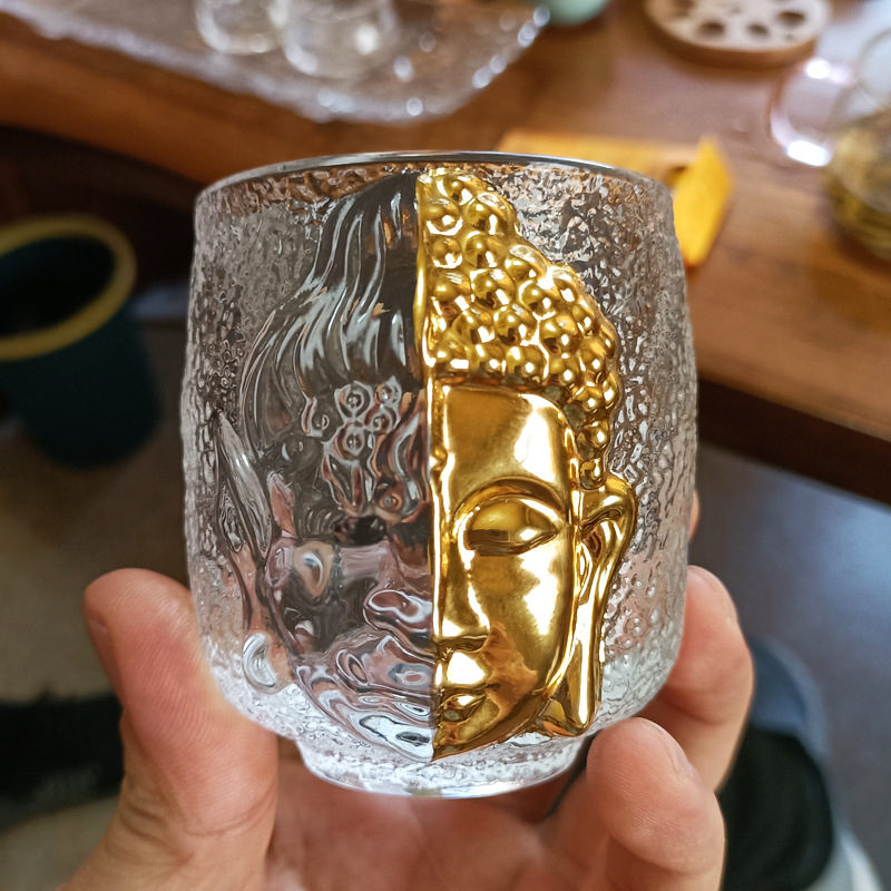 Ceșuță de ceai, stil japonez, din sticlă cristalină, design Zen, pentru uz casnic.