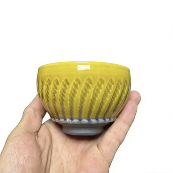 Ceașcă de ceai ceramic Jianyang Jianzhan cu vene galbene, glazură la cuptor, ceașcă de degustare
