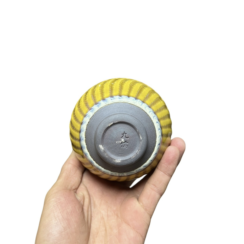 Ceașcă de ceai ceramic Jianyang Jianzhan cu vene galbene, glazură la cuptor, ceașcă de degustare