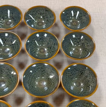 Jianyang Jianzhan Ceainic verde, în formă de pălărie, cu gură – ceainic gazdă, ceai din minereu brut, set cadou