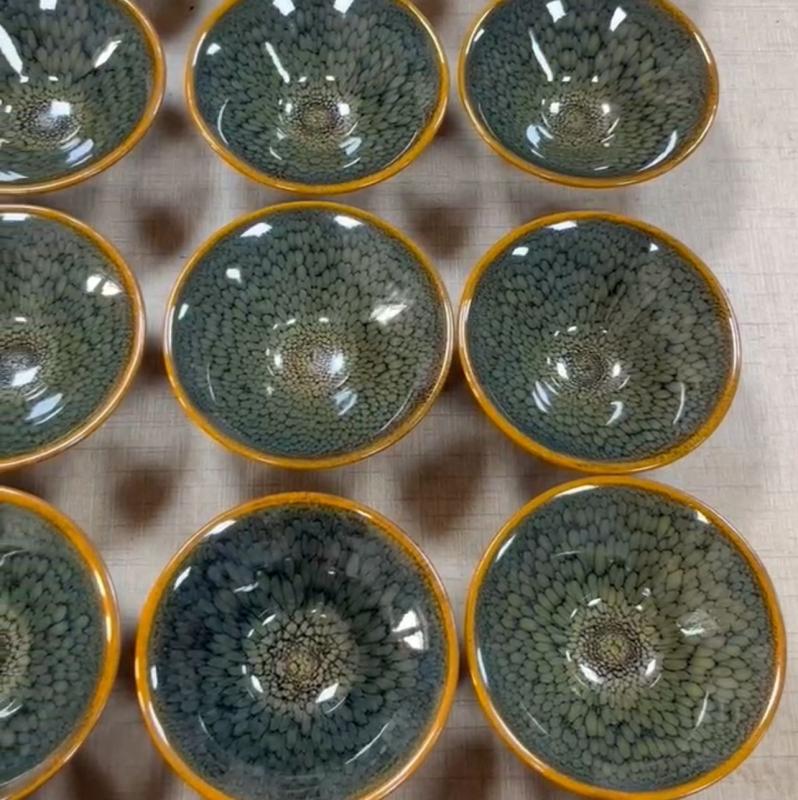 Jianyang Jianzhan Ceainic verde, în formă de pălărie, cu gură – ceainic gazdă, ceai din minereu brut, set cadou