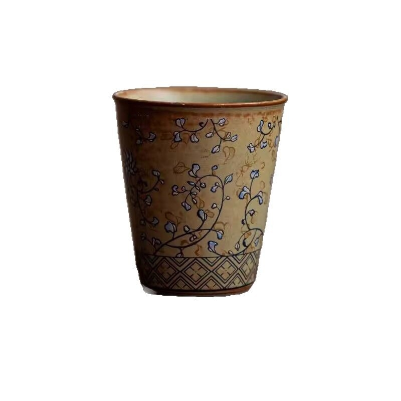 Ceșcă de ceai din ceramică veche cu lotus încolăcit – pentru uz personal, ceai Kung Fu din porțelan retro, o singură ceașcă
