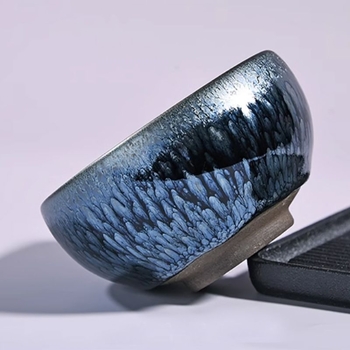 ceașcă de ceai ceramică mare, inspirată de Zen, pentru utilizare personală, cu glazură colorată