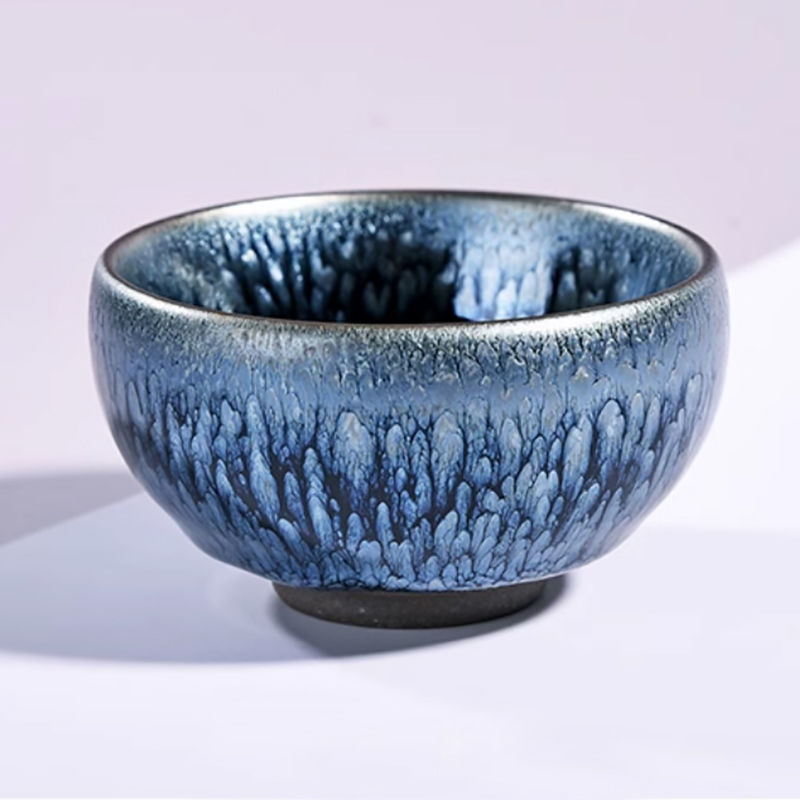 ceașcă de ceai ceramică mare, inspirată de Zen, pentru utilizare personală, cu glazură colorată