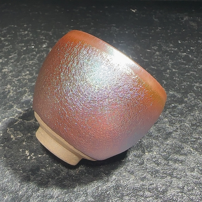 Cani de ceai ceramic Jianyang Zhan, set de 6 bucăți într-o cutie cadou, corp din fier și glazură minerală