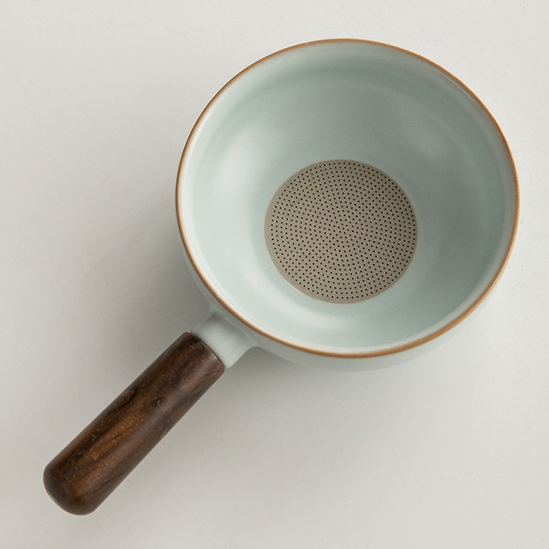 Filtru ceramic pentru ceai cu separare a frunzelor – strecurător de ceai și dispozitiv de preparare, ornament de masă pentru ceai, accesorii ceremonie ceai