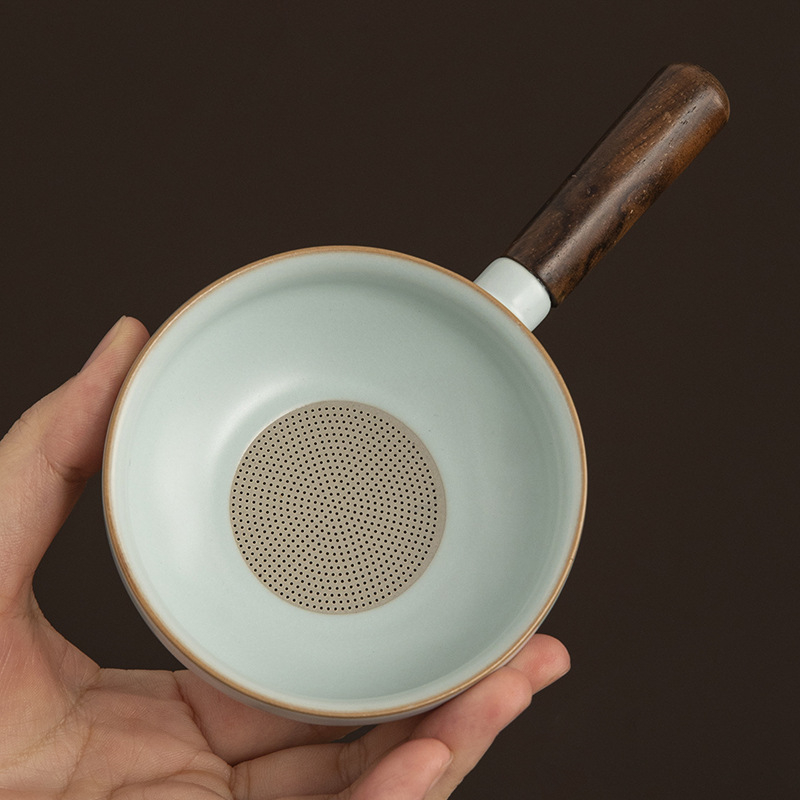 Filtru ceramic pentru ceai cu separare a frunzelor – strecurător de ceai și dispozitiv de preparare, ornament de masă pentru ceai, accesorii ceremonie ceai