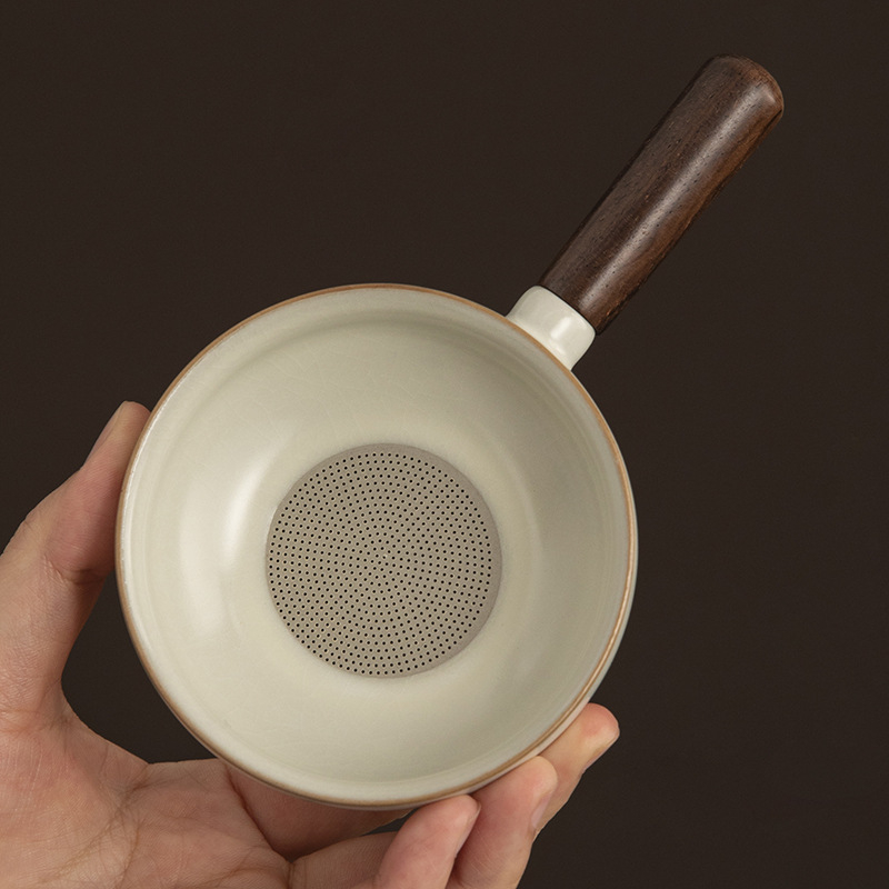 Filtru ceramic pentru ceai cu separare a frunzelor – strecurător de ceai și dispozitiv de preparare, ornament de masă pentru ceai, accesorii ceremonie ceai