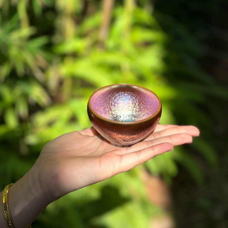 Ceșă Jian Zhan lucrată manual, glazură cu picături de ulei aurii, ceașcă de înaltă clasă pentru ceremonii de ceai și meditație