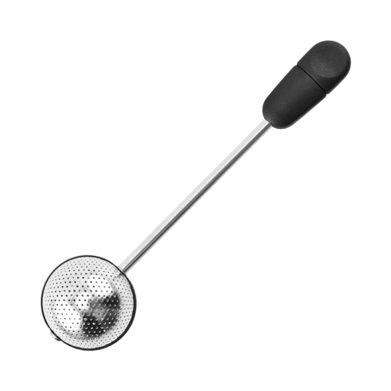 Filtru de ceai din oțel inoxidabil 304, cu mâner rotativ, separator de frunze de ceai, filtru pentru resturi de ceai, filtru cu bilă pentru ceai, pulverizator de zahăr pe o parte