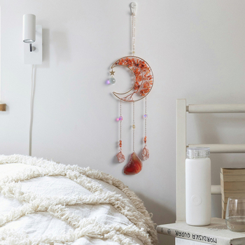 Mesečev zvon vjetra s prirodnim kristalnim šljunkom, ametistni sun catcher i DIY privjesak sa suncem