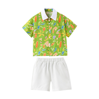 Dječja ljetna školska uniforma – set s kratkim rukavima i hlačama, pamuk, unisex, britanski stil