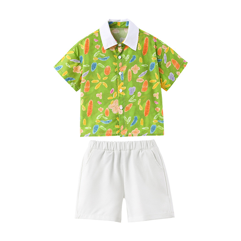 Dječja ljetna školska uniforma – set s kratkim rukavima i hlačama, pamuk, unisex, britanski stil