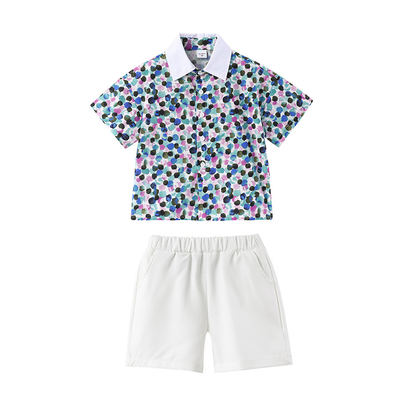 Dječja ljetna školska uniforma – set s kratkim rukavima i hlačama, pamuk, unisex, britanski stil